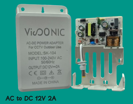 CCTV Power Adapte AC-DC-12V-+2A Outdoor Use.