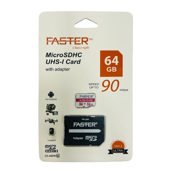FASTER 64 GB MicroSDHC UHS-I