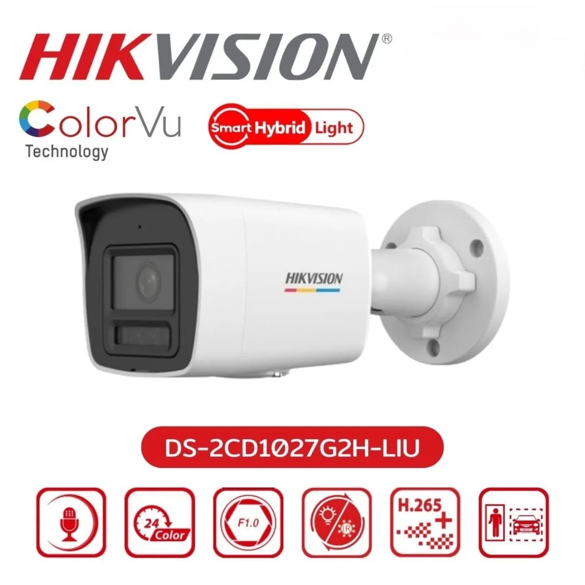 Hikvision DS-2CD1027G2H-LIU (4mm) 2MP ColorVu Audio Bullet IP Camera