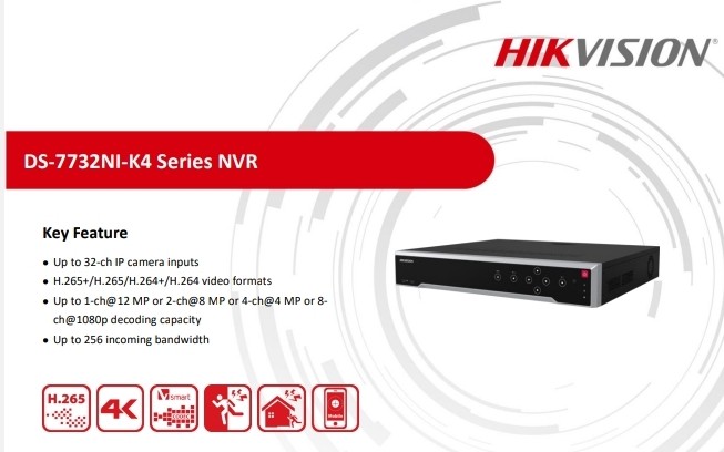 HIKVISION DS-7732NI-K4.NVR 32 CHANNEL